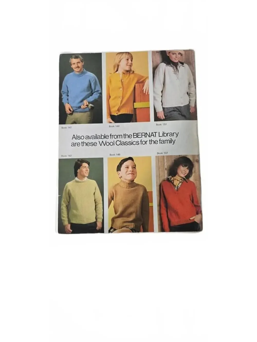 Vintage Six Wool Classics Knitting Pattern Book by Bernat - Handicrafter No. 259